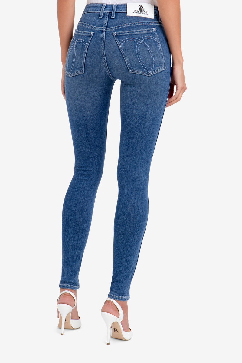 BLUE ARROWHEAD MID RISE SKINNY