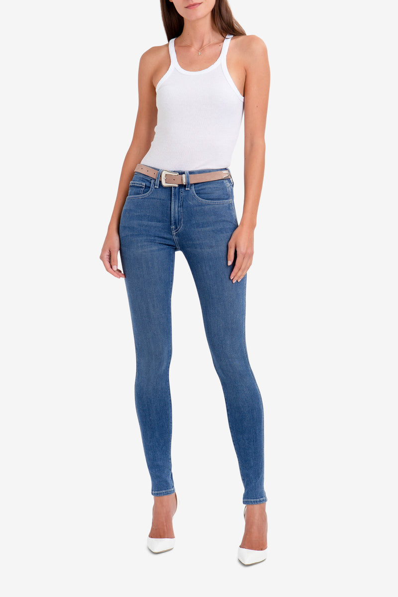 BLUE ARROWHEAD MID RISE SKINNY