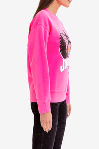 PINK JORDACHE SKI GRAPHIC OVERSIZED SWEATSHIRT