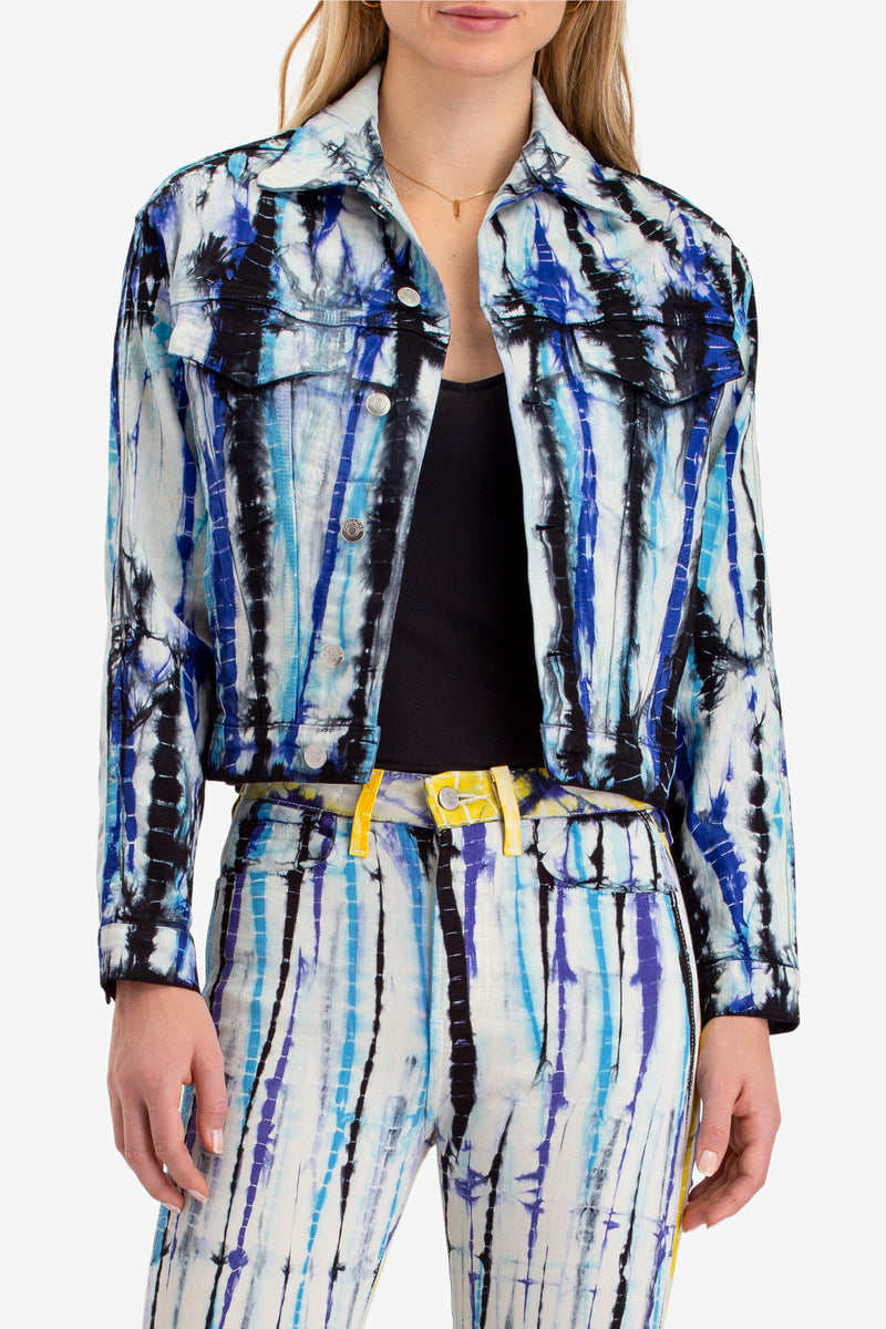 BLUE ANIMAL DYE OVERSIZED JACKET