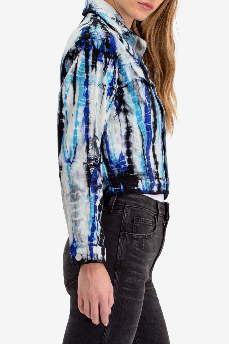 BLUE ANIMAL DYE OVERSIZED JACKET