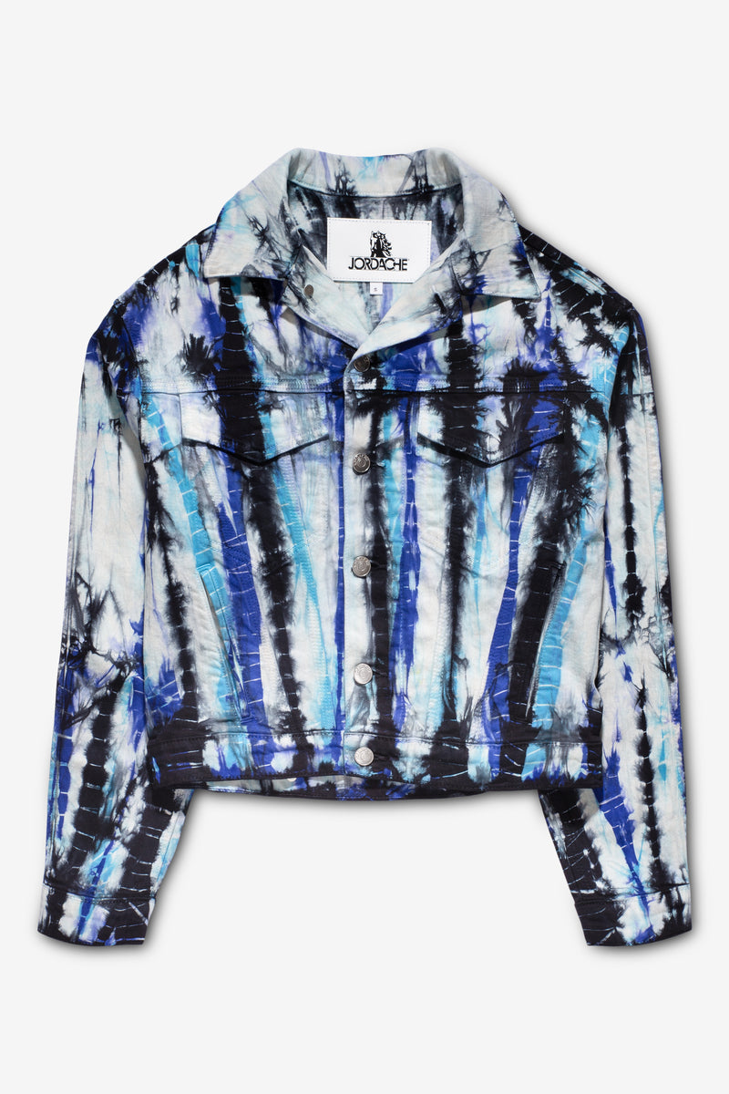 BLUE ANIMAL DYE OVERSIZED JACKET