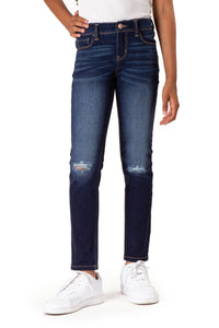 Girls Mid Rise Destructed Skinny Jean