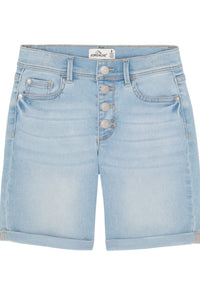 Girls Exposed Button Bermuda Shorts