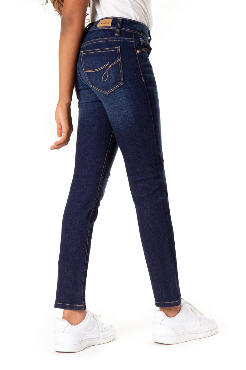 Girls Mid Rise Destructed Skinny Jean