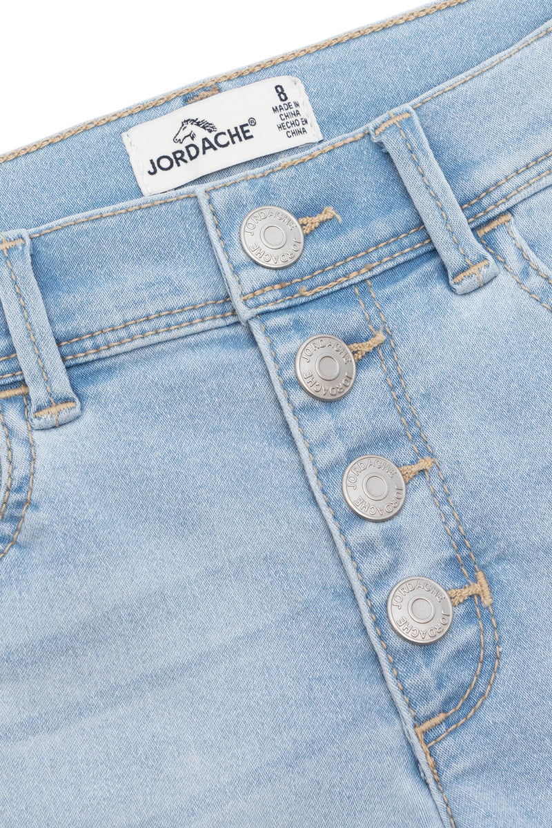 Girls Exposed Button Bermuda Shorts