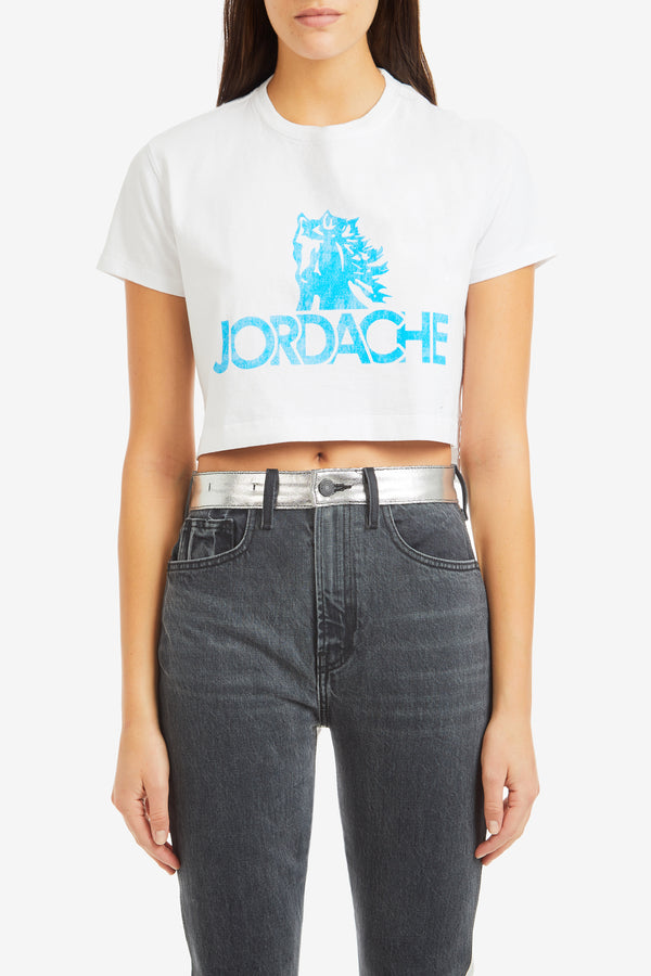 Blue Logo Cropped T-Shirt