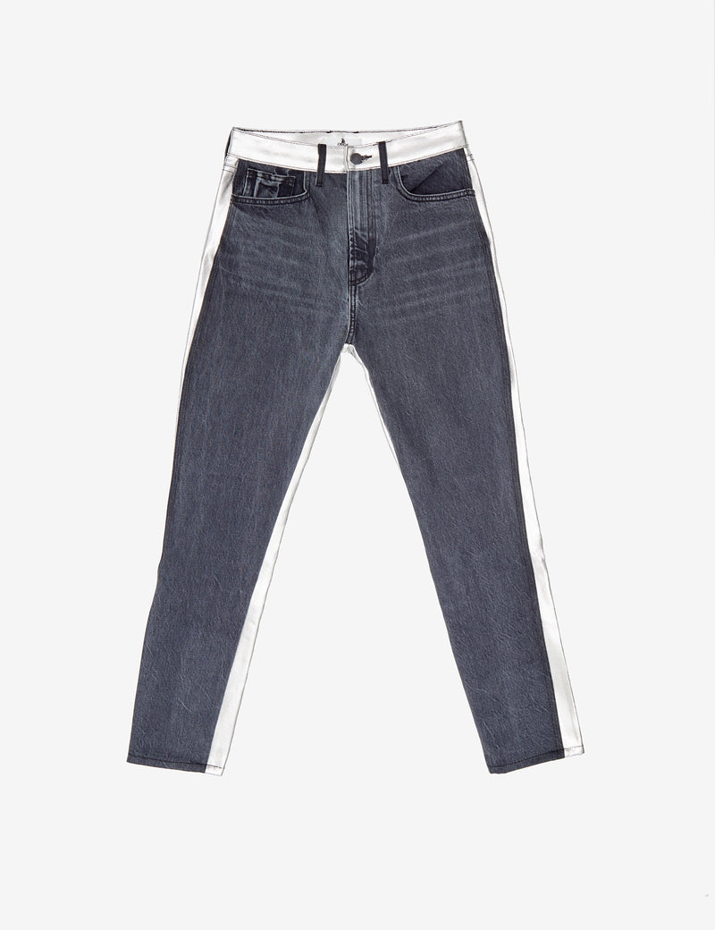 Two-Tone Contrast Bonded Metallic Vintage Straight