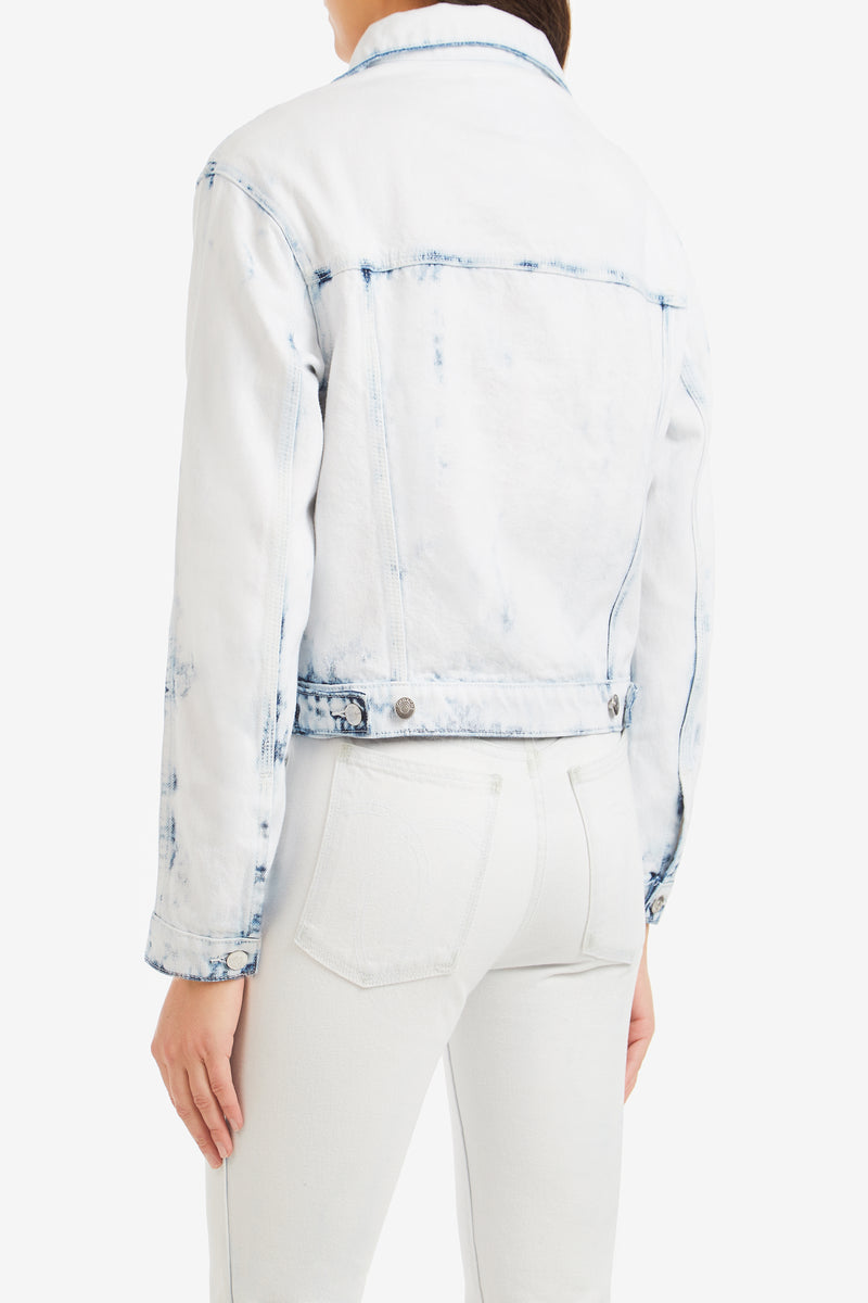 Indigo Zip Tie Cropped Jacket