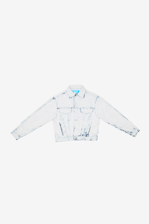 Indigo Zip Tie Cropped Jacket