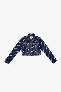 RINSE DIAGONAL LOGO PRINT SHRUNKEN JACKET