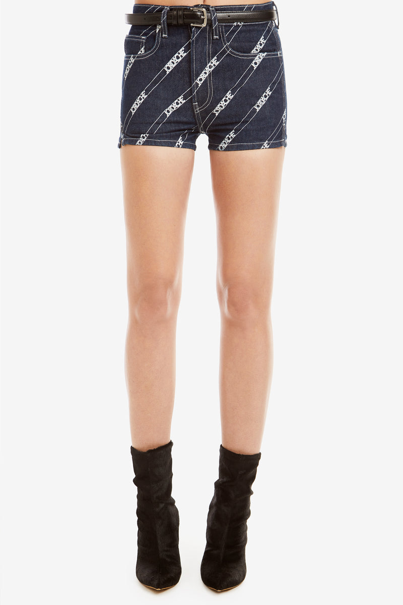 RINSE DIAGONAL LOGO PRINT HIGH-RISE SHORT