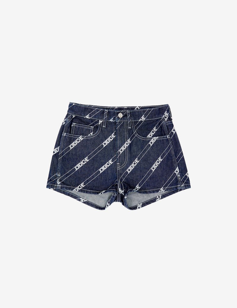 RINSE DIAGONAL LOGO PRINT HIGH-RISE SHORT