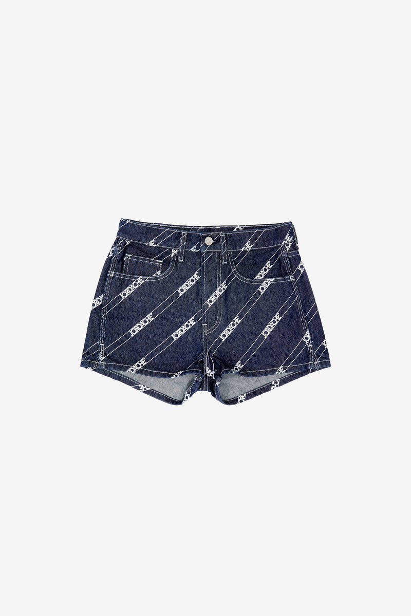 RINSE DIAGONAL LOGO PRINT HIGH-RISE SHORT