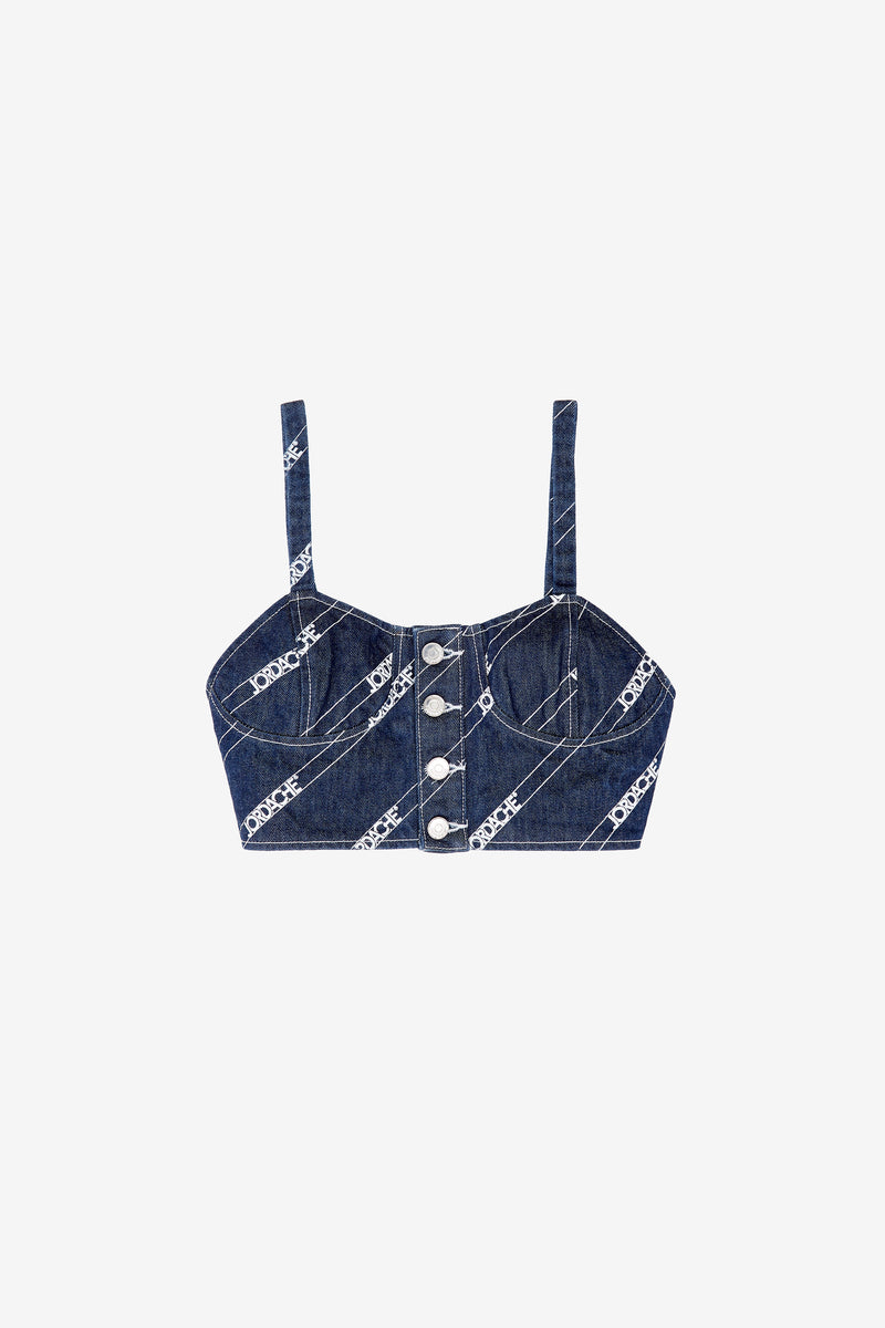 RINSE DIAGONAL LOGO PRINT BUSTIER – Jordache