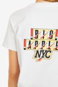 DIRTY WHITE REVERSE BIG APPLE OVERSIZED T-SHIRT