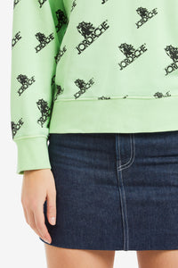 LIME LOGO PRINT OVERSIZED SWEATSHIRT