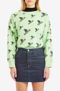 LIME LOGO PRINT OVERSIZED SWEATSHIRT