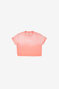 ORANGE SUNFADE LOGO CROPPED T-SHIRT