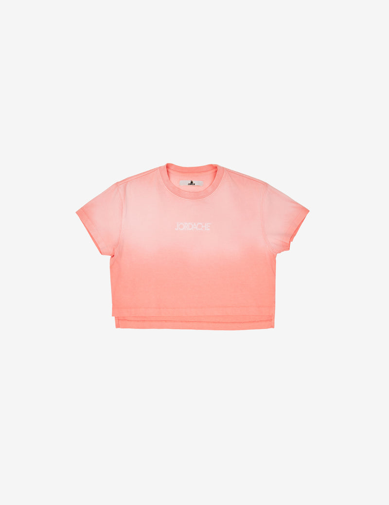 ORANGE SUNFADE LOGO CROPPED T-SHIRT