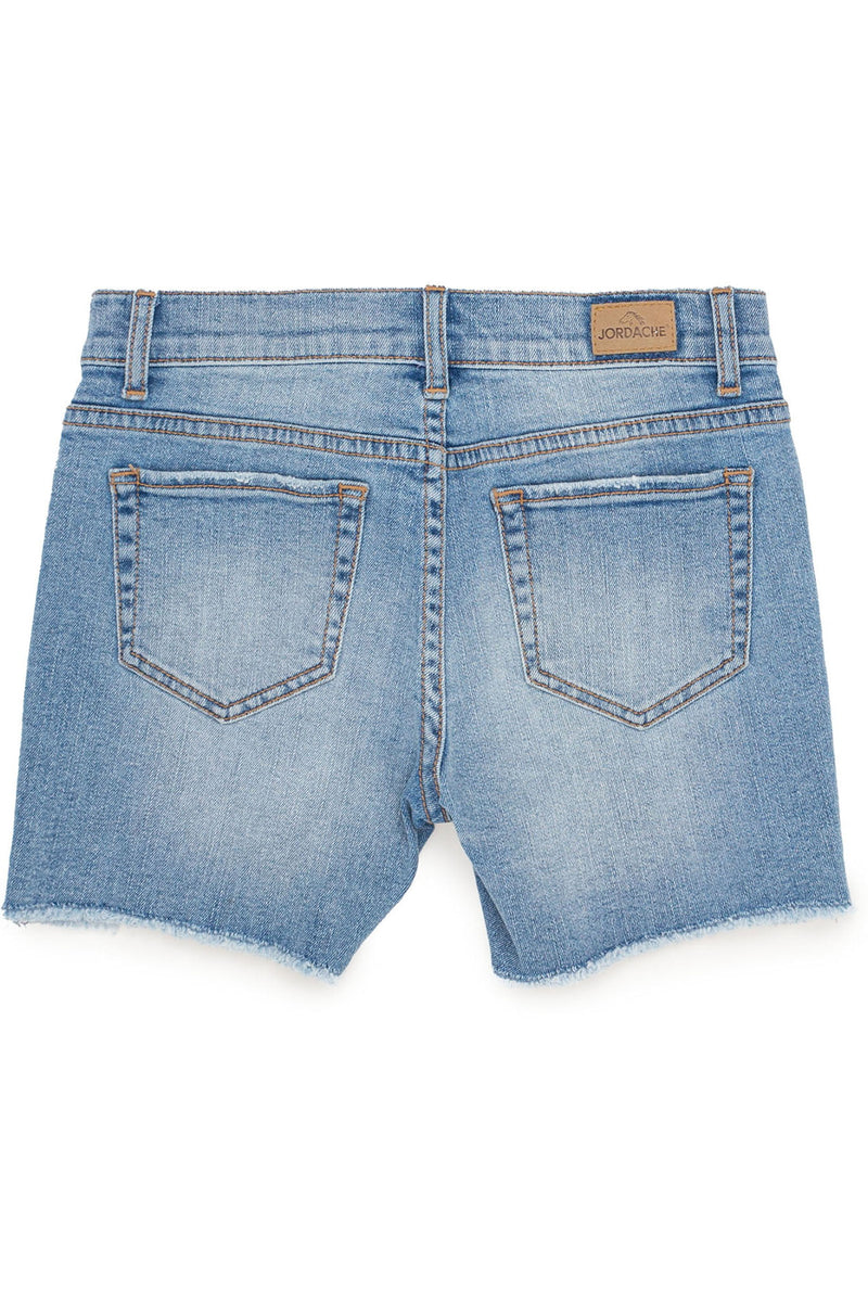 Girls Exposed Button Midi Shorts